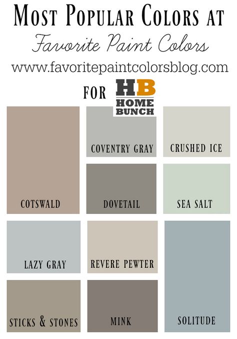 Sherwin Williams Revere Pewter, Bedroom Paint Colors Sherwin Williams, Sherwin Williams Sea Salt, Redo House, House Paints, Most Popular Paint Colors, Interior Paint Colors Schemes, Paint Charts, Agreeable Gray