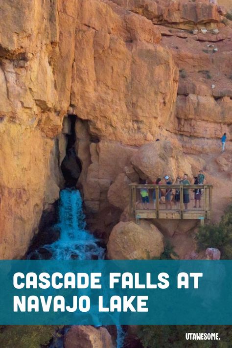 Cascade Falls is a family-friendly hike located in Dixie National Forest in Southern Utah. The trailhead begins near Navajo Lake on Cedar Mountain. Navajo Lake Utah, Kanab Utah, Cascade Falls, Zion National Park, National Monuments, National Forest, Summer Time, Utah, Mount Rushmore