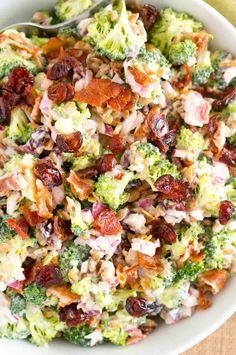 Salad Taco, Broccoli Salad With Cranberries, Best Broccoli Salad Recipe, Salad Macaroni, Salad With Cranberries, Potluck Salad, Salad Kale, Broccoli Salad Bacon, Broccoli Salad Recipe