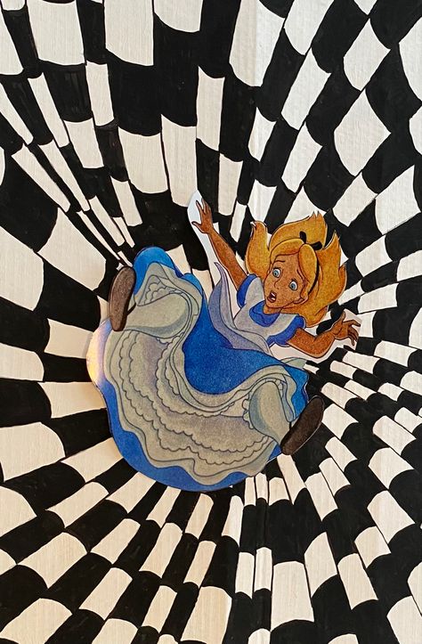 #aliceinwonderland #alice #rabbithole #imadethis Wonderland Wall Art, Alice In Wonderland Rabbithole, Alice In Wonderland Spiral, Alice In Wonderland Falling Rabbit Hole, Alice In Wonderland Down The Rabbit Hole, Alice In Wonderland Inspired Art, Alice And Wonderland Paintings, Alice Falling Down The Rabbit Hole, Alice In Wonderland Hole