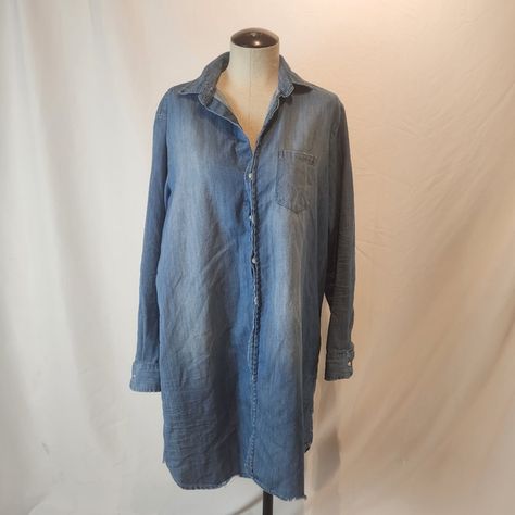 Frank & Eileen 'Mary' shirt dress w/free Downton Abbey earrings Distressed Dress, Blue Linen Shirt, Checked Shirt Dress, Mary Dress, East Los Angeles, Classic Shirt Dress, Frank & Eileen, Maxi Shirts, Linen Shirt Dress