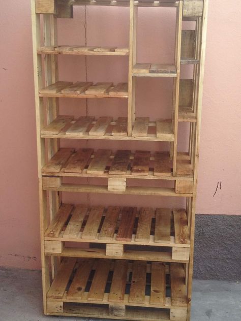 Pallet Shelves Diy, Palette Furniture, Pallet Bookshelf, Diy Wood Pallet Projects, Pallet Furniture Designs, Pallet Storage, Wooden Pallet Furniture, Diy Wooden Projects, Pallet Decor