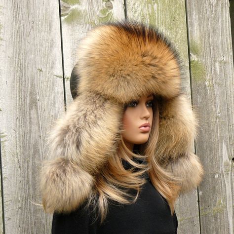 Fur Hat Men, Fur Trapper Hat, Winter Headwear, Winter Fur Hat, Fur Hats, Ear Cap, Grey Fur, Aviator Hat, Trapper Hat