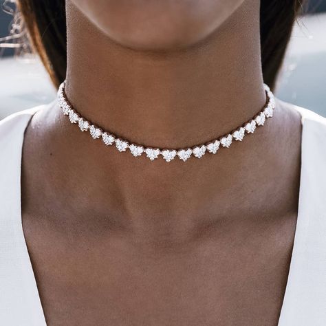 Crushin’ hard on the #10KHeartChoker 😍✨ #CarbonandHyde Heart Choker Necklace, Heart Choker, White Gold Chains, Rose Gold Chain, Tennis Necklace, Yellow Gold Chain, Fine Jewelry Designers, Stunning Necklace, Rose Gold Necklace