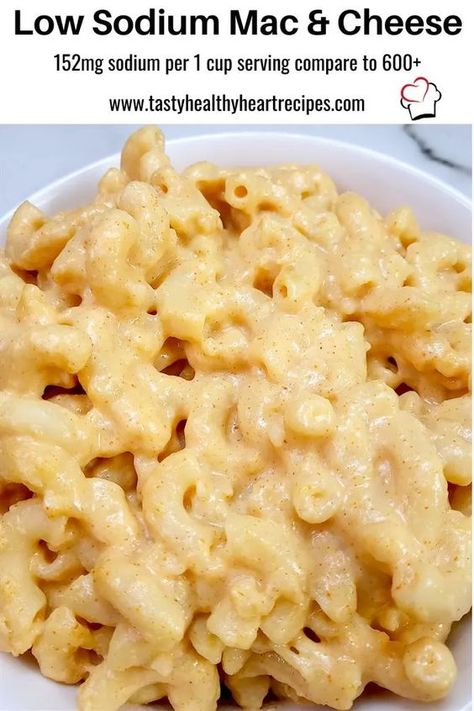 Low Sodium Mac and Cheese - Tasty, Healthy Heart Recipes Reduced Sodium Recipes, Low Sodium Freezer Meals, Low Sodium Recipes Crockpot, Low Sodium Dessert Recipes, Low Sodium Crock Pot Meals, Low Sodium Pasta Salad, Low Sodium Lasagna, Low Sodium Mac And Cheese, Low Sodium Meals Easy