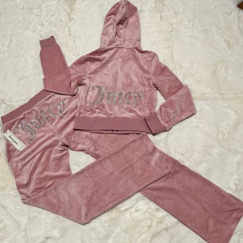 Juicy Couture Rhinestones Hoodie And Pant Are Brand New With The Tags Still Attached Size Is S Color Is Rose Made In China Matching Juicy Tracksuits, Pink Juicy Couture Track Suit Aesthetic, Juicy Catore Track Suit Outfit, Juicy Couture Tracksuit Aesthetic, Juicy Couture Track Suit Aesthetic, Pink Juicy Tracksuit, Pink Juicy Couture Track Suit, Tracksuit Aesthetic, Juicy Couture Aesthetic