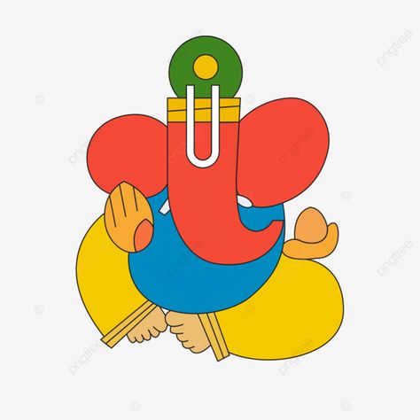 Ganpati Images Drawing, Ganesh Vector Art, Ganpati Vector Art, Easy Ganesh Drawing For Kids, Ganesh Line Art, Ganesh Chaturthi Art, Ganesh Clipart, Ganesha Clipart, Ganpati Vector