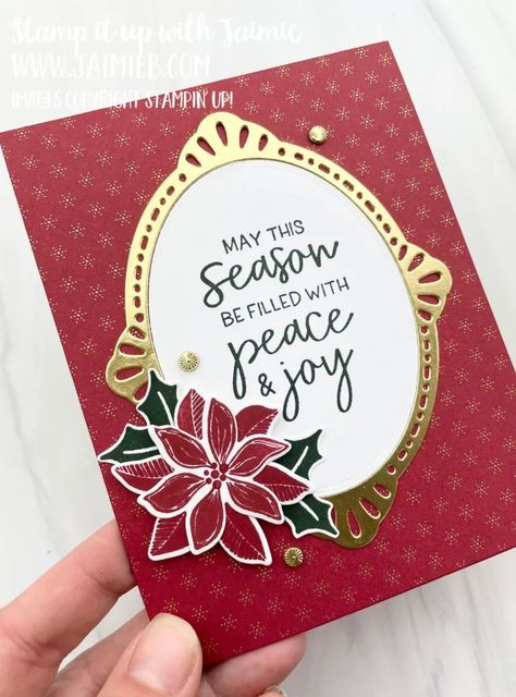 Poinsettia Cards, Stamped Christmas Cards, Christmas Sentiments, Hand Crafted Cards, Christmas Card Inspiration, Make Your Own Card, Stampin Up Christmas Cards, Homemade Christmas Cards, Stampin Up Christmas