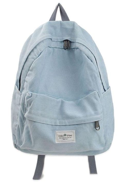 Korean Store, Tan Backpack, Denim Backpack, Stylish Backpacks, Cute Backpacks, Classic Backpack, Brown Bags, Light Blue Denim, Cute Bags