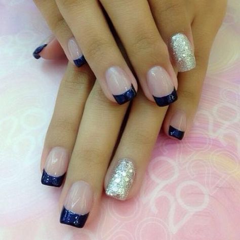 Twitter Cowboy Nails, Navy Nails, Tips Nails, Acrylic Nail Powder, French Nail Art, Super Nails, Polish Colors, Nails Pink, French Tips