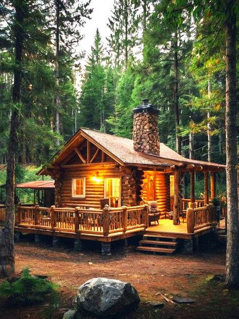 Rustic Cabins, Mountain Cabins & Log Home Designs | Love this place 😍 | Facebook Rustic Cabins, Cabin Interior Design, Mountain Cabins, Log Cabin Ideas, Log Home Designs, Hunting Cabin, Cabin Style, Log Home, Log Cabins