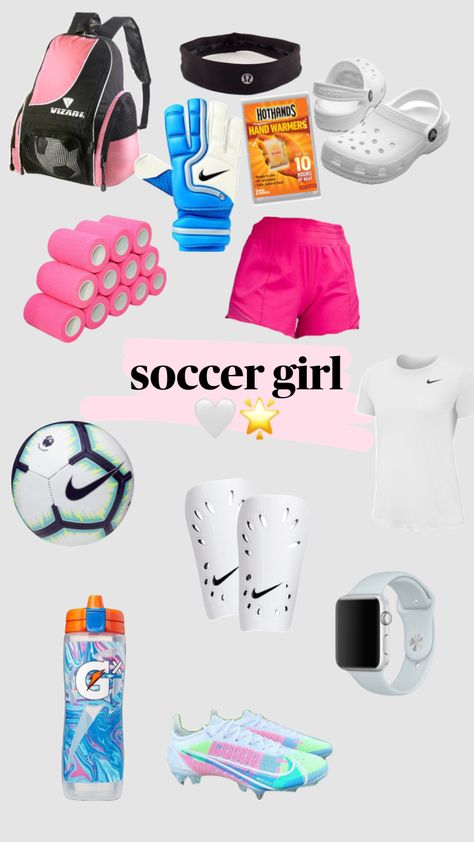 #outfitinspo #sports #aesthetic #preppy #myfirstshuffle Soccer Wishlist, Preppy Soccer, Soccer Fits, Volleyball Room, Soccer Aesthetic, Preppy Sports, Soccer Essentials, Football Aesthetic, Soccer Training Drills