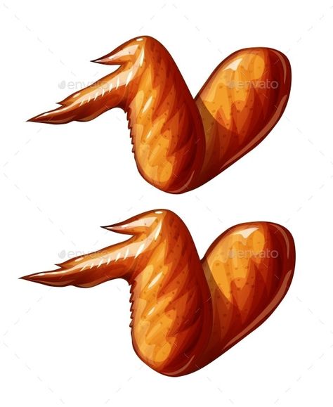 Chicken Wing. Fast-Food Food. Eps10 Vector Illustration. Anime Chicken Food, Chicken Wing Cartoon, Chicken Wing Illustration, Chicken Wing Drawing, Chicken Wing Tattoo, Chicken Wings Logo, Bbq Chicken Wings, Chicken Pictures, Cartoon Chicken