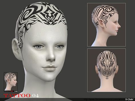 Head tattoo for you, I got the idea from Z nation, haha, hope you like, thank you.  Found in TSR Category 'Sims 4 Female Costume Makeup' Sims 4 Head Cc, Face Tattoos Sims 4 Cc, Sims 4 Cc Face Tattoos, Under Eye Tattoo, Neck Piercing, Scalp Tattoo, Cc Makeup, Club Makeup, Cc Packs