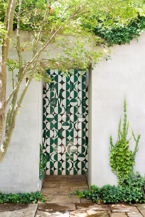 Gallery - Luxurious Sub-Tropical Melbourne Garden | Belle Tiled Door, Layered Planting, Trachelospermum Asiaticum, Asian Jasmine, Parthenocissus Tricuspidata, Melbourne Garden, Boston Ivy, Tiled Wall, Scandi Living