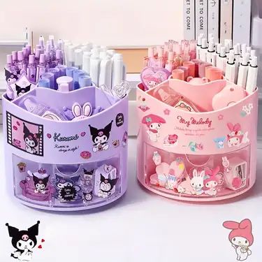 My Melody Shopping, Cute Desk Organization, Office Supply Storage, Sticker Brand, Úložný Box, Play List, Fine Writing Instruments, Pen Storage, Desk Supplies