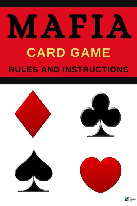 Mafia Card Game (Rules and Instructions) Mafia Game, Group Party, Game Rules, Group Games, Game Night, Card Game, Party Games, Games To Play, How To Introduce Yourself