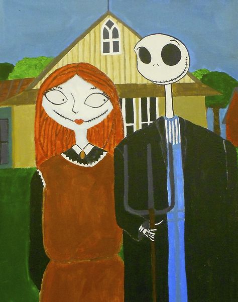 American Gothic Parody Grant Wood Regionalism Art American Gothic House, American Gothic Painting, American Gothic Parody, Grant Wood American Gothic, Gothic Painting, Famous Art Pieces, Gothic Drawings, Ideas For Drawing, Grant Wood