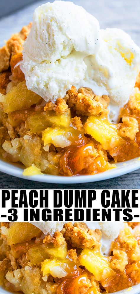 Dump Cake Peach, Canned Pie Filling, Cake Mix Cobbler, Desserts Oreo, Peach Cobbler Dump Cake, Peach Dump Cake, Dump Cake Recipe, Peach Pie Filling, Peach Dessert Recipes