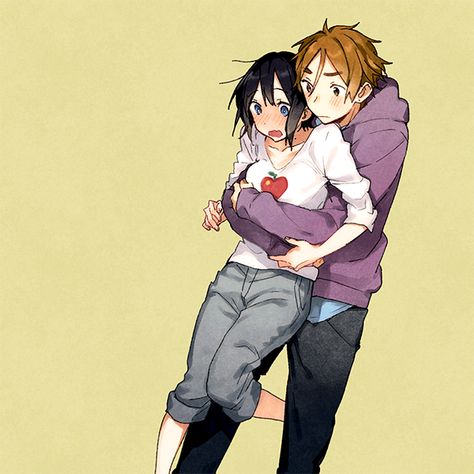 Tamako Market Mole On Neck, Brown Eyes Light Brown Hair, Light Brown Eyes, Hug From Behind, Tamako Market, Tamako Love Story, Black Hair Blue Eyes, Cute Couple Comics, Kyoto Animation