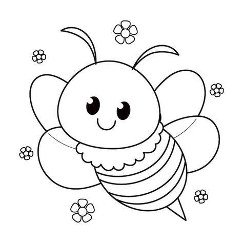 Bee Coloring Page, Pop Manga Coloring Book, Bee Outline, Bee Coloring, Art Outline, Colouring Heaven, Pop Manga, Animal Outline, Pop Art Coloring Pages