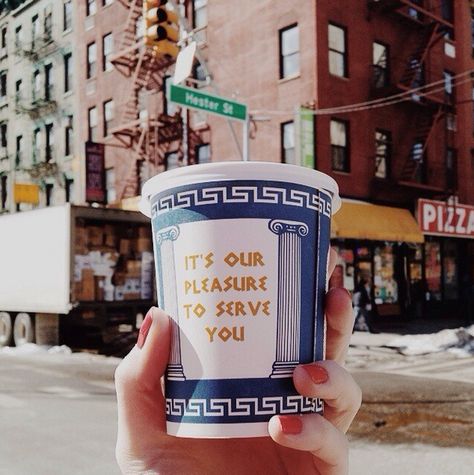 Coffee Cup Tattoo, Cafe Bustelo, Nyc Coffee, Disposable Coffee Cups, Coffee Tattoos, New York Food, Food History, Disposable Cups, Coffee Company