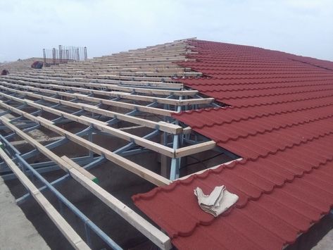 Roofing Sheets Design, Aluminum Roofing, Metal Roof Tiles, Roofing Tiles, Sheet Metal Roofing, Roofing Ideas, Birdhouses Rustic, House Roof Design, Nigeria Africa