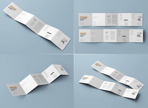 Accordion Brochure, Folding Brochure, Brochure Mockup, Accordion Fold, Booklet Design, Brochures Mockups, Free Mockup, Mockup Psd, Design Reference