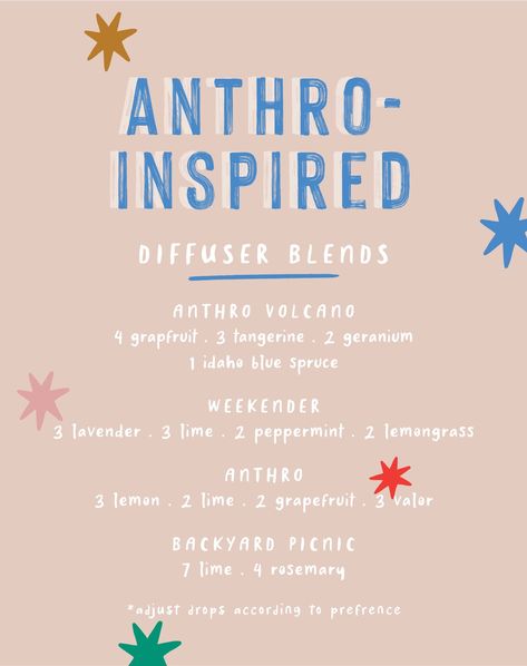 Fun blends to make at home Anthropologie Room, Aromatherapy Diy, Essential Oil Combinations, Essential Oil Diffuser Blends Recipes, Young Living Essential Oils Recipes, Yl Oils, Yl Essential Oils, Oil Diffuser Recipes, Essential Oil Diffuser Recipes