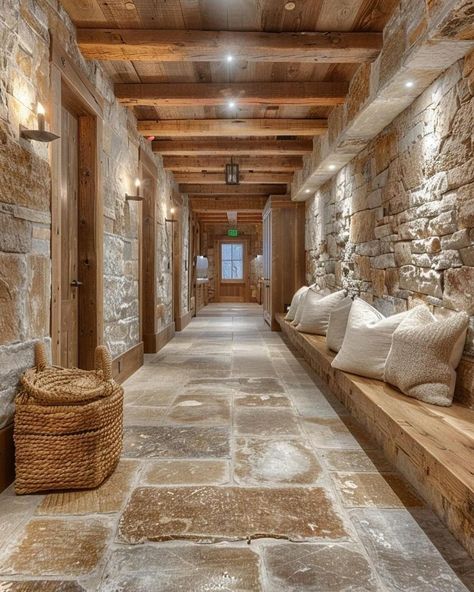 Ashley Stark Kenner (@ashleytstark) • Instagram photos and videos Stone Hallway, Hallway Design Ideas, Ashley Stark, How To Start Painting, Rustic Hallway, Hallway Colours, Narrow Hallway Decorating, Painting Walls, Casa Country