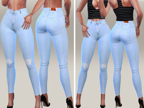 Cc Jeans, Sim4 Cc, Lotes The Sims 4, Kawaii Clothes Goth, Alpha Cc, Sims Clothes, The Sims 4 Pc, Cc Clothes, Outfit Denim