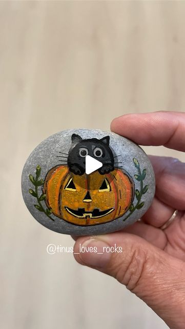 Martina Meister-Goossens on Instagram: "-Join me in making this Halloween rock- the rock is from @thehappystone_com inspiration Freepik #tinuslovesrocks #halloween #artreelsofinstagram #reels #taşboyama #kaminky #pumpkin" Halloween Rocks, Crafts For Girls, Girl Falling, Waltz, Rock Painting, The Rock, Painted Rocks, Moon, Halloween