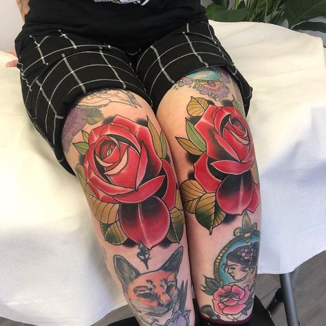 Knees Tattoo Ideas, Knees Tattoo, Knee Tattoos, Hull England, Tattoo Rose, B Tattoo, Safe Journey, Knee Tattoo, Body Design