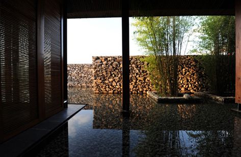 The Water House-07 Zen House, Lijiang, Contemporary Building, Water House, Bamboo Garden, Full Picture, Modern Landscaping, Residential Design, Stone Wall