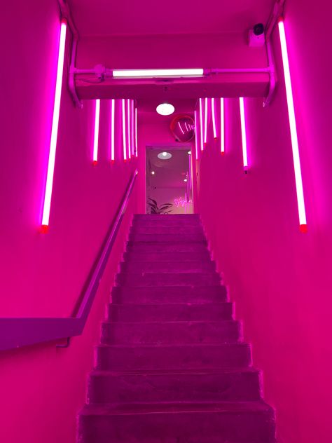 Led Pink Aesthetic, Neon Pink Disco Party, Pink Neon Lights Aesthetic, Pink Club Aesthetic, Electric Pink Aesthetic, Neon Astethic, Pink Nightclub, Pink Neon Aesthetic, Trailer Bedroom