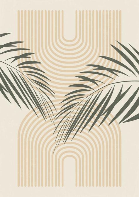 illustration minimaliste avec affiche de feuilles de palmier et d'arches. décoration murale de style moderne. affiche artistique contemporaine à imprimer Minimalist Illustration, Living Room Scandinavian, Vector Photo, Palm Leaves, Style Moderne, Premium Vector, Graphic Resources, Line Art, Vector Images