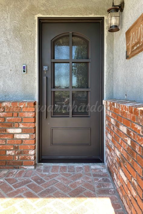 Quality and Quantity Meet at Our Warehouse: #1 in Quality and Inventory. The Finishing Touch for Your Home's Signature Style . .⁠ .⁠ 💡 About this design: Essex Single Entry Iron Door ⁠ ☎️ 877-205-9418⁠ 🌐 www.iwantthatdoor.com⁠ .⁠ .⁠ .⁠ #maindoordesign #iwantthatdoor #customdoorpanels #maindoorcollection #doordesign #customdoorsign #doordecoration #entrydoor #maindoor #customdoor #door #irondoors Single Wrought Iron Front Door, Iron Door Design Front Entry, Door Design Front Entry, Mexico Doors, Wrought Iron Front Door, Single Entry Doors, Iron Front Door, Iron Door Design, Office Interior Design Modern