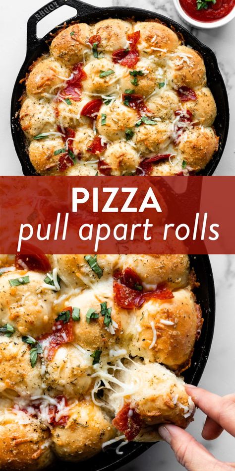 Garlic Knots Pizza Dough, Pull Apart Bread Appetizer, Sally Baking, Garlic Knot Pizza, Pizza Pull Apart, Pull Apart Recipes, Pull Apart Rolls, Pull Apart Pizza, Pizza Buns