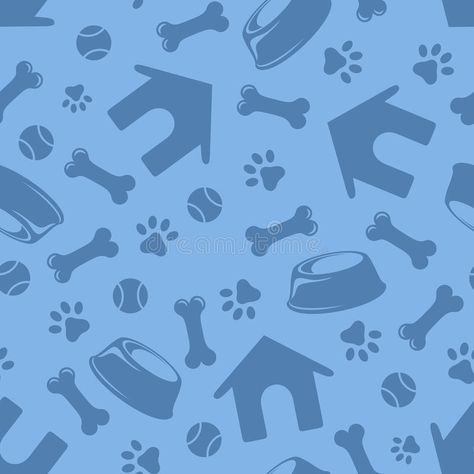 Seamless blue pattern with dogs symbols. Vector illustration. Vector seamless bl #Sponsored , #SPONSORED, #ADVERTISEMENT, #pattern, #Seamless, #seamless, #dogs Winnie Dogs, Paw Background, Paw Wallpaper, Paw Patrol Decorations, Dog Background, Dog Scrapbook, Pusheen Cute, Animal Doctor, Pet Hotel