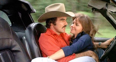 Sally Field & Burt Reynolds - Smokey & the Bandit Sally Field Smokey And The Bandit, Smokey And The Bandit Car, Burt Reynolds And Sally Field, Smokey And The Bandit Aesthetic, Smokey And The Bandit Costume Couple, Smokey And The Bandit Costume, Bandits Costume, Sally Fields, 70s Movies