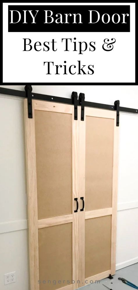 Double Barn Doors Sliding, Diy Barn Door Cheap, Closet Barn Door, Painting Cabinets Diy, Sliding Barn Door Closet, Barnwood Doors, Barn Door Projects, Double Sliding Barn Doors, Farmhouse Style Furniture