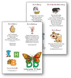 Free letter B book of rhymes and songs - The Measured Mom Letter B Song, Preschool Letter B, Letter B Activities, The Measured Mom, Measured Mom, Rockabye Baby, The Letter B, Abc Songs, Alphabet Songs