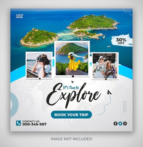 Travel and tours and adventure social me... | Premium Psd #Freepik #psd #travel-post #tour-package #tour-post #tourism-post Tour And Travel Poster Design, Tour Package Poster, Travel Tour Poster Design, Tour Packages Design, Tour And Travel Poster, Travel Post Design, Travel Post Ideas, Travel Social Media Post, Tourism Advertising