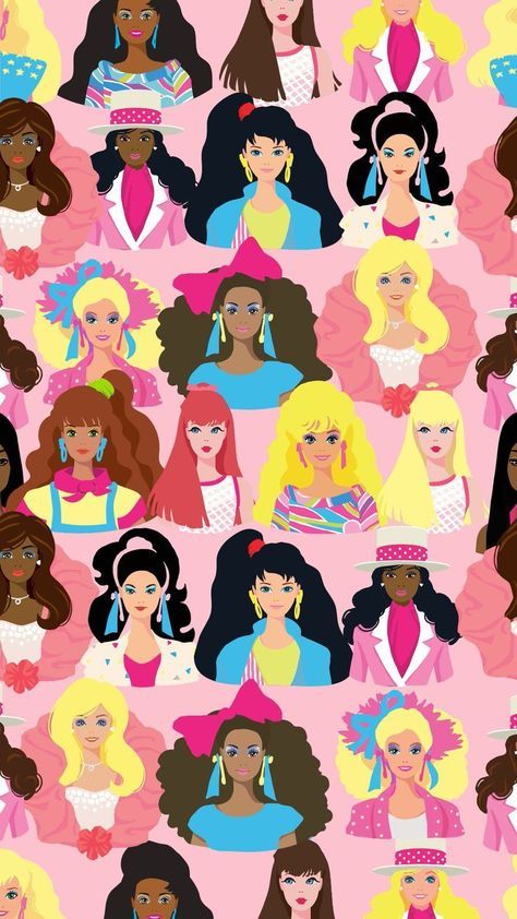 Barbie Color Palette, Barbie Painting, Barbie 80s, Crazy Wallpaper, Barbie Life, Barbie Vintage, Barbie Diy, Cartoon Movies, Barbie Girl