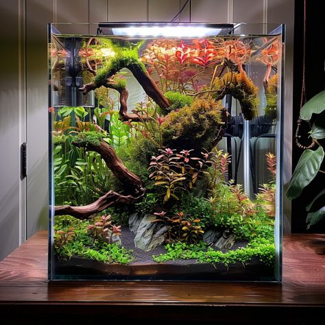 9 Beautiful Guppy Tank Ideas For Your New Aquarium! – Glass Box Diaries Guppy Tank Ideas, Guppy Tank, Aquarium Glass, Gecko Terrarium, Fish Tank Themes, Aqua Tank, Fish Bowls, Aquascape Design, Aquarium Terrarium