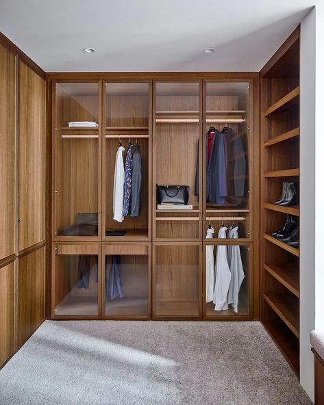 Intro Smoked Oak Nougat Walk In Robe Designs, Walk In Robe Ideas, Wooden Joinery, Modern Wardrobe Design, Walk Through Closet, Wardrobe Design Modern, French Oak Flooring, Walk In Robe, Dressing Rooms