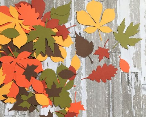 Autumn Fall Paper leaves 6 sizes die cuts Chestnut Oak Maple | Etsy Autumn Punch, Leaf Confetti, Autumn Paper, Paper Leaves, Leaves Fall, Autumn Fall, Fall Autumn, Cut Outs, Maple Leaf