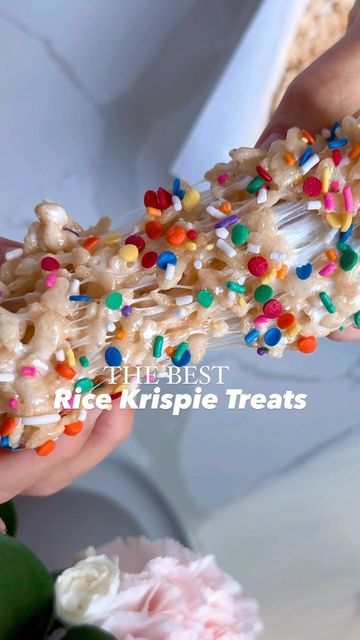 Abby Thome on Instagram: "These are THE rice krispie treat recipe that my friends & family ask me to bring to parties - every. single. time. 😍🤩  They are thick + fluffy and flavored so perfectly with two key ingredients ( vanilla + salt )  Make these this summer + you’ll have everyone begging you for the recipe   🩵Rice Krispie Treats🩵  2 sticks salted @kerrygoldusa  20 ounces marshmallows (two 10 ounce bags)  2 Tablespoons Vanilla extract  3/4 tsp @redmondrealsalt  12 cups @ricekrispiestreatsus cereal  8 ounces (3/4 bag) mini marshmallows Sprinkles of choice   Butter a 9x13 pan and then line with parchment paper on top (the butter helps the paper stick! and easy release of treats)  🩵In a pot, melt 2 sticks of butter over medium-low heat  🩵Add the 20 ounces of large marshmallows  🩵St Marscapone Cheese, Melted Marshmallow, Large Marshmallows, Rice Krispies Cereal, Cannoli Filling, Christmas Cookie Exchange, Cookie Cups, Storing Cookies, Thumbprint Cookies