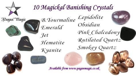 10 Magickal Crystals for Banishing Crystals For Banishing, Witchcraft Quotes, Crystal Magick, Rock Identification, Banishing Spell, Healing Spirituality, Witch Spirituality, Crystal Garden, Crystal Guide