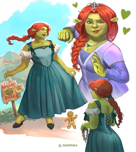 Princess Fiona Wallpaper, Fiona Shrek, Non Disney Princesses, Dreamworks Art, New Disney Movies, Princess Fiona, Gay Fish, Disney Princess Fan Art, Pretty Artwork